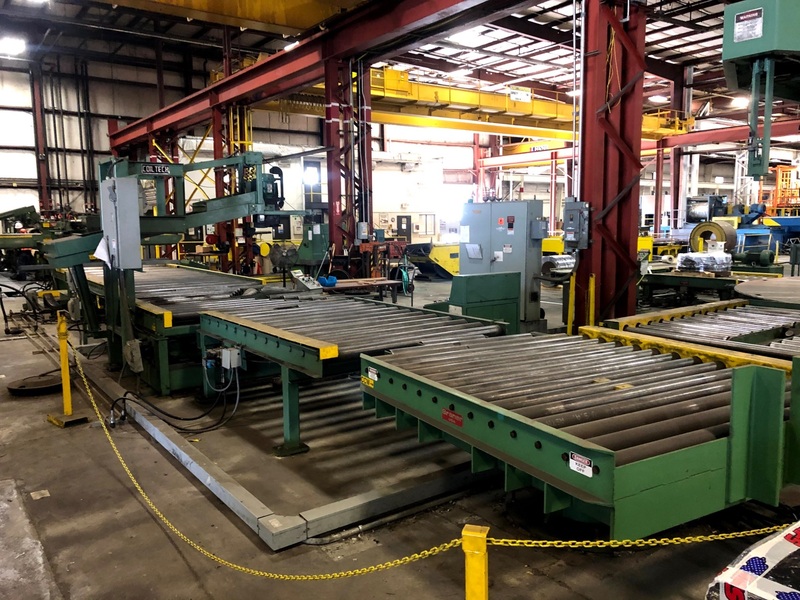 10,000 Lb. Braner, Coil Packaging Line, 74" outside dimension, 20-24" ID, Allen Bradley SLC Control