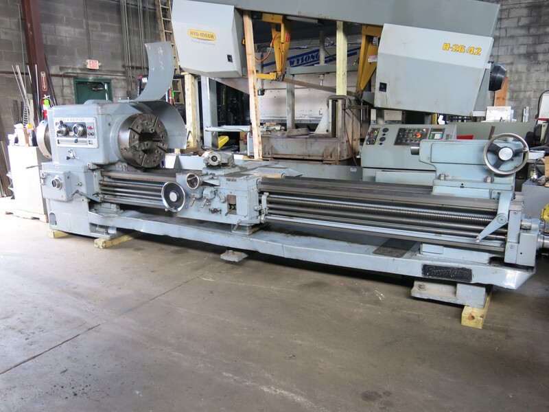 28" x 120" Lodge & Shipley #RXE-2516, hollow spindle lathe, 20" swing over cross slide, 12" bore, 8-450 ROPM