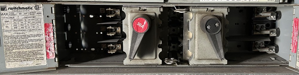 30 Amp. Federal Pioneer/Pacific, QMQB3336C, Twin Fusible Panelboard Switch, 3-Pole, 600VAC/250VDC Max.