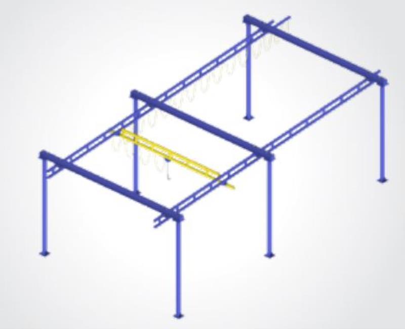 2 Ton, Gorbel #GLCS-FS-4000-19-40, free standing bridge crane system, 19' bridge, 40' runway, 15' H, 2 ton