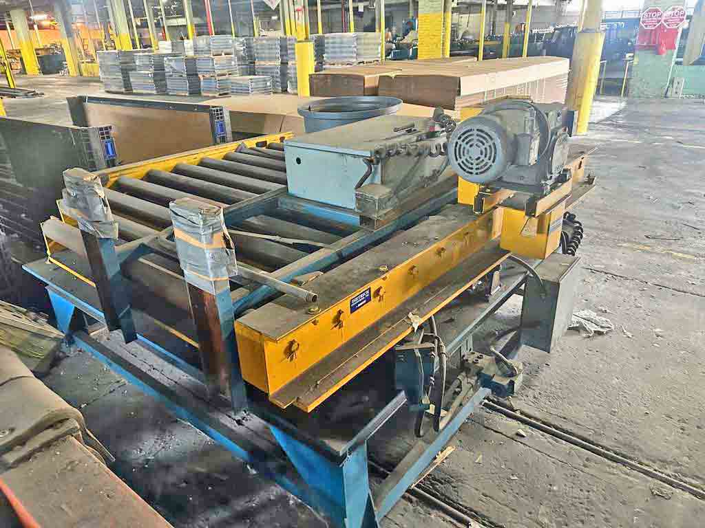 Rotary conveyor, Webb-Norfolk, 10000 lb. x 72" outside dimension, powered 3.5" diameter x 76" face rolls on