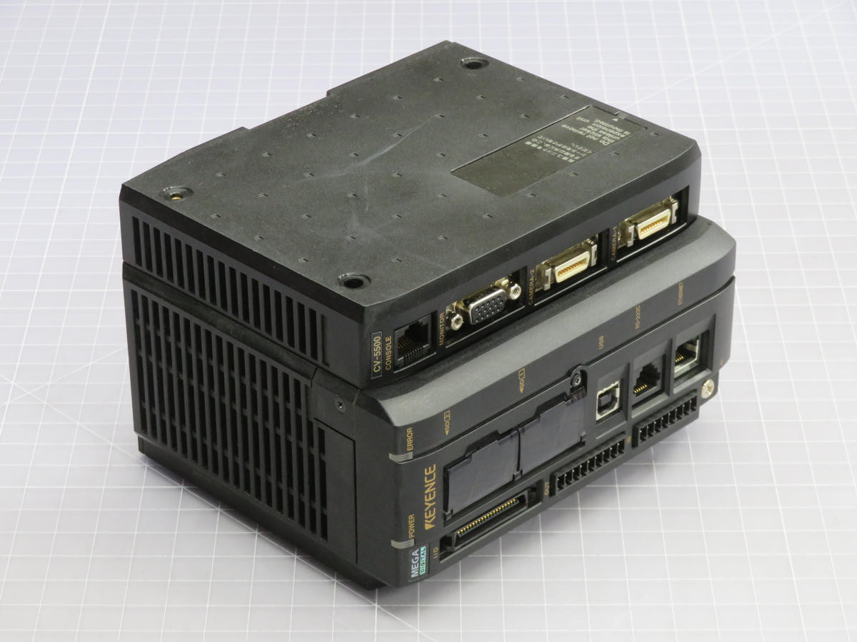 Keyence #CV-5500, PLC, 2 Cam In, 16 DI, 24 DO, Eth, RS-232C, USB, 2 Strobe CH, 24 VDC