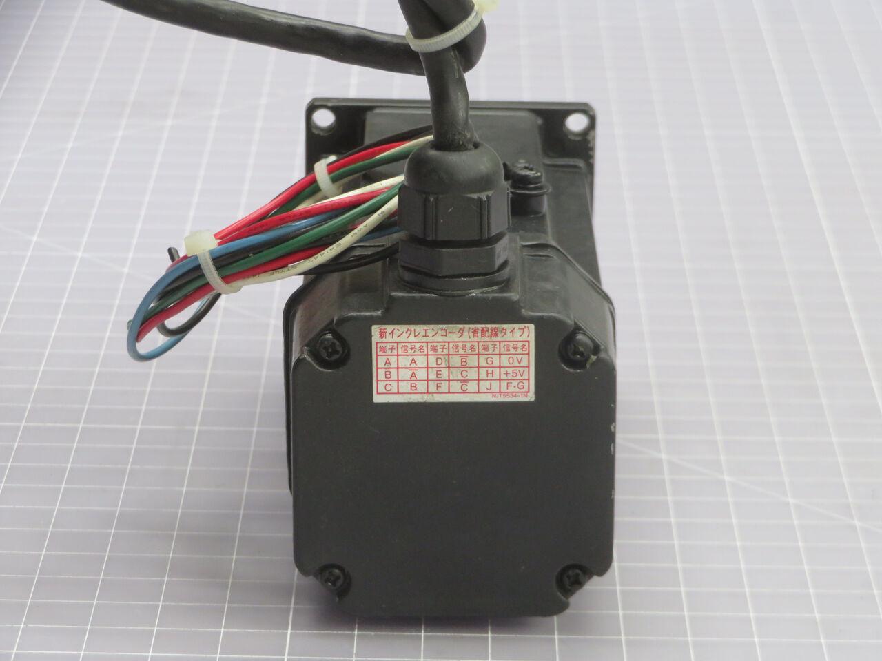 0.1 kW Yaskawa #USAREM-01CFJ33, AC Servo Motor, 200 Volts