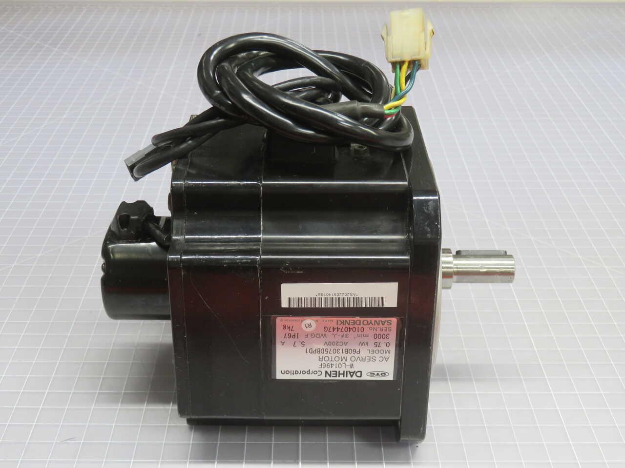 0.75 kW Daihen #W-L01496F, AC Servo Motor, IP67