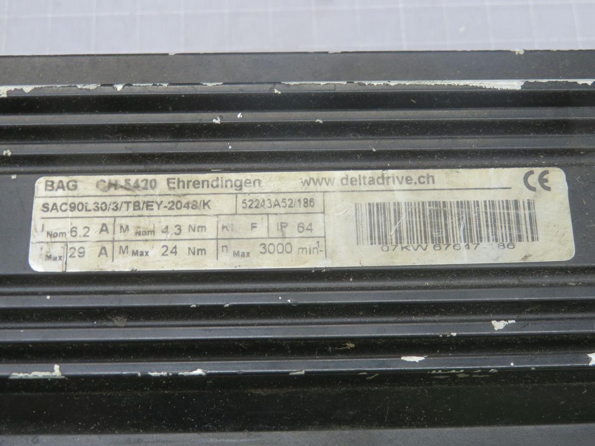 BAG #SAC90L30/3/TB/EY-2048/K, AC Servo Motor, 3000 RPM, 4.3-24 Nm (2 available)
