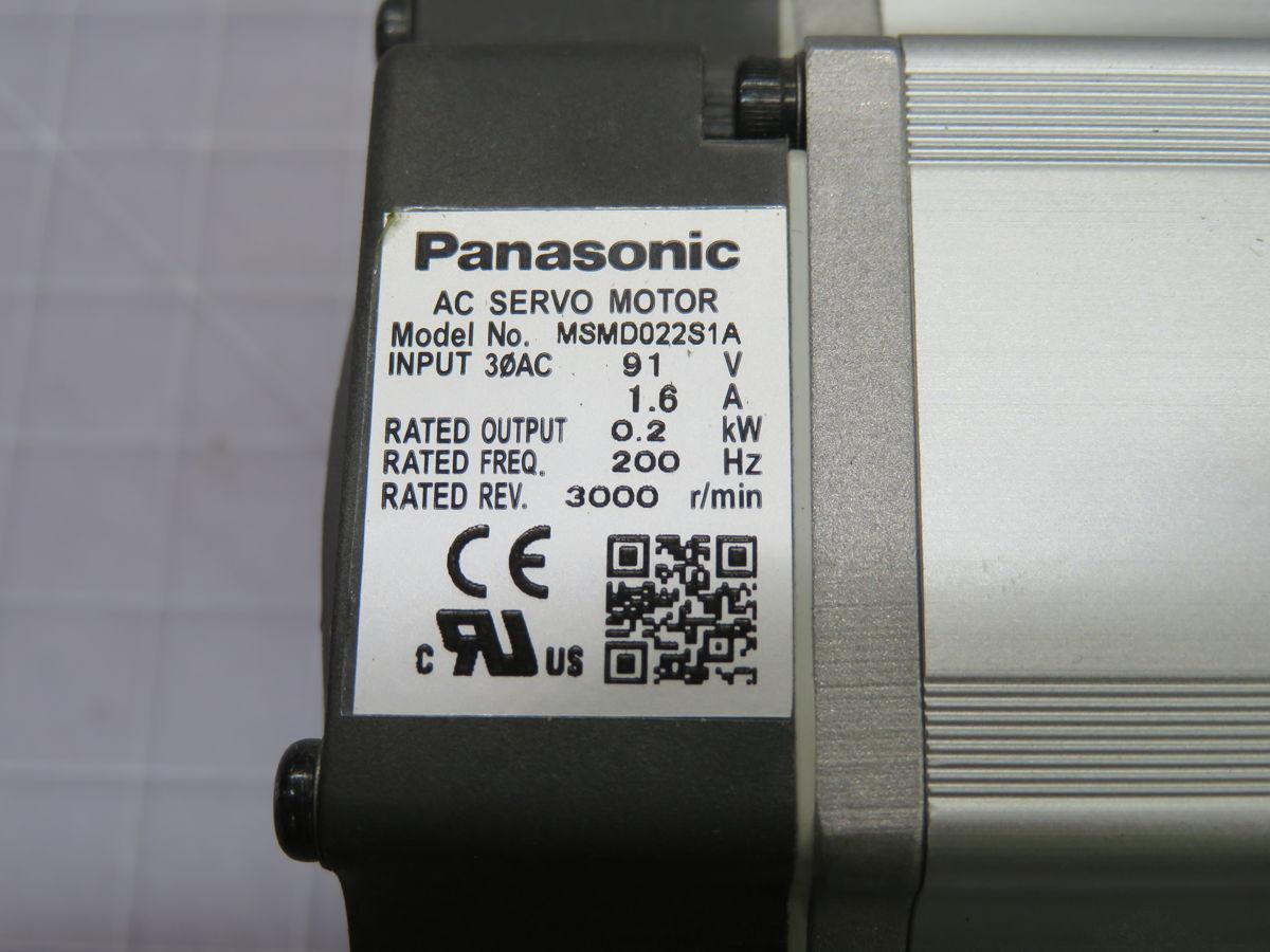 0.2 kW Panasonic #MSMD022S1A, AC Servo Motor, IP65, with brake