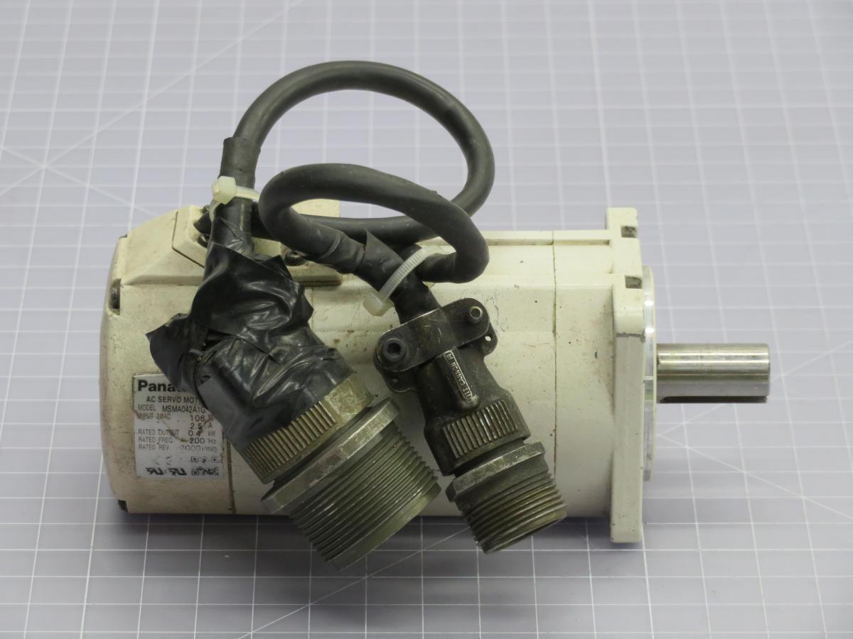 0.4 kW Panasonic #MSMA042A1G, AC Servo Motor, 3000 RPM, 106 Volts