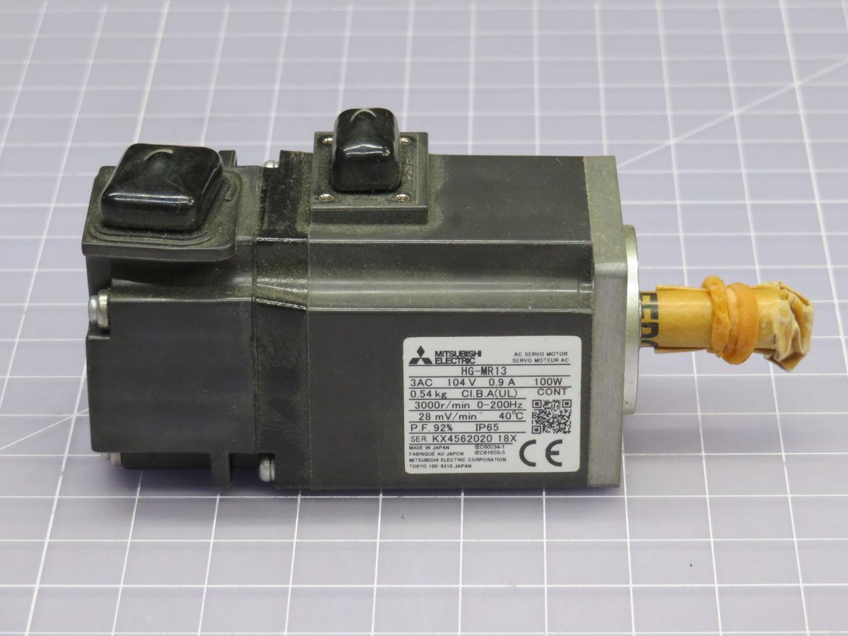 0.1 kW Mitsubishi #HG-MR13, AC Servo Motor, 3000 RPM, 104 Volts