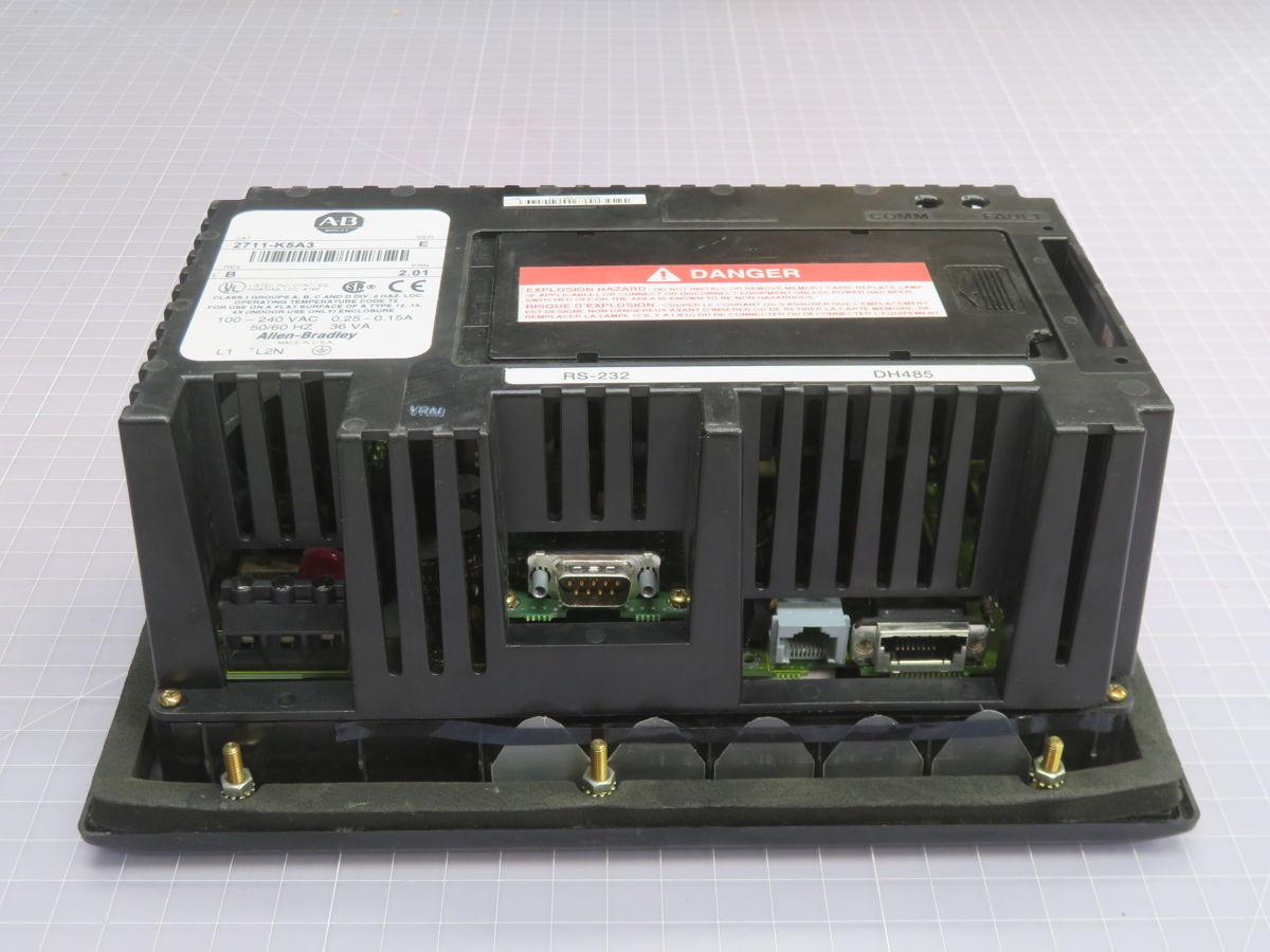 Allen-Bradley #2711-K5A3, Panel, Keypad, 5.3IN Mono, 256X128PX, DH-485, RS-232, 100-240VAC