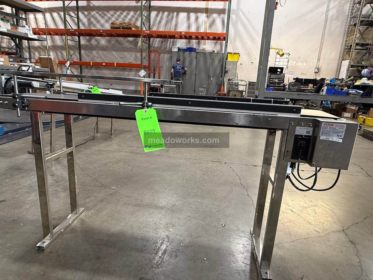 7.8" wide x 59" long, Vevor #MS15020, Electric Belt Conveyor, 120 V.