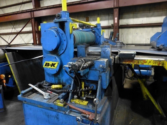 60" x .035" B & K, Slitting Line, 50000 lb., 76" max coil outside dimension, 19"-26" entry ID, 20"-30" exit