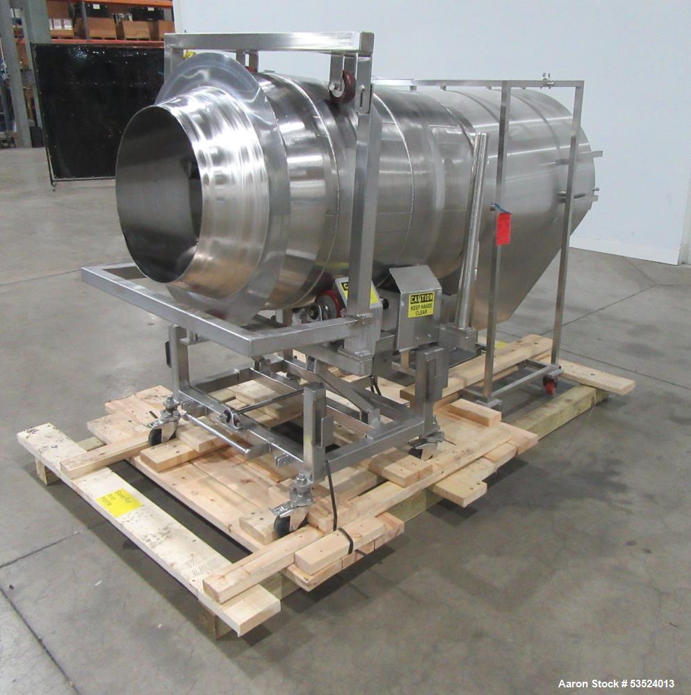 30" Seasoning Drum, Stainless Steel, 30" diameter x 27" straight side, (8) flights, adjustable pitch, 1/2 HP