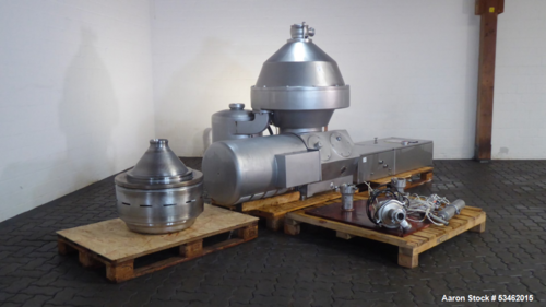 Alfa-Laval #BBRPX-714-HGV-34C, Bactofuge Desludger Disc Centrifuge, Stainless Steel, 5069 RPM, 22 KW, 380 V.