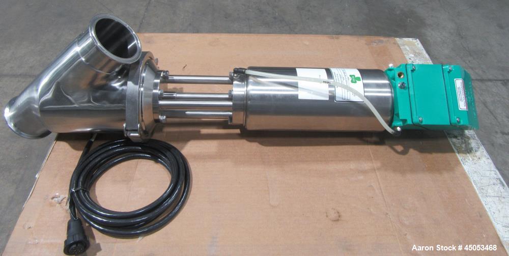 3" Tri-Clover #761-90M-29L-3-316L-34-4-3, Y Body Shut-Off Valve, 316L Stainless Steel, air-actuated, new, LOT