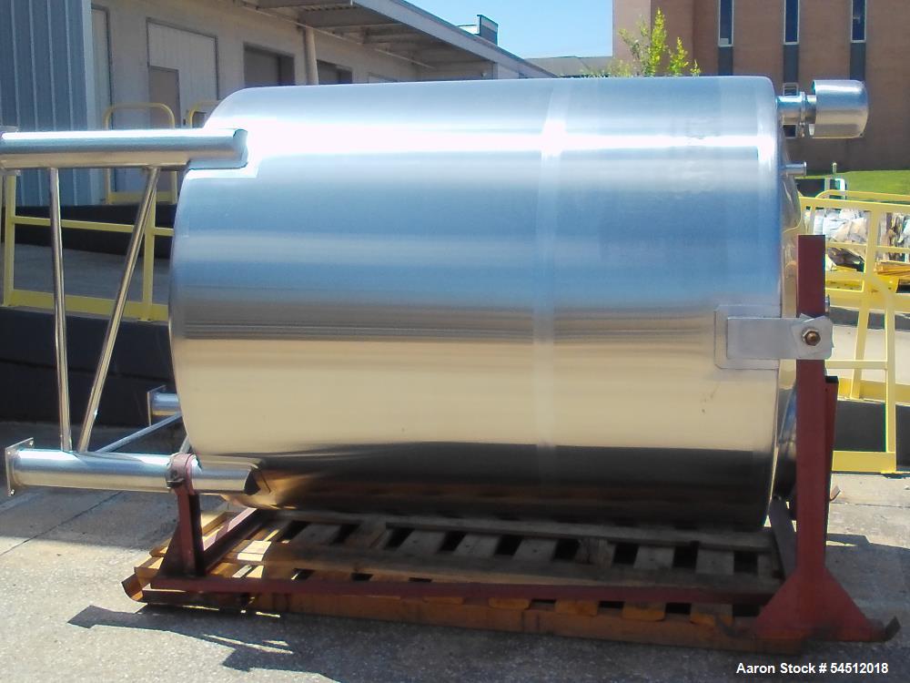 1,000 gallon BCast #BC-SSST1000, Vertical Tank, 316L Stainless Steel, 65" diameter x 108" OAH, cone bottom