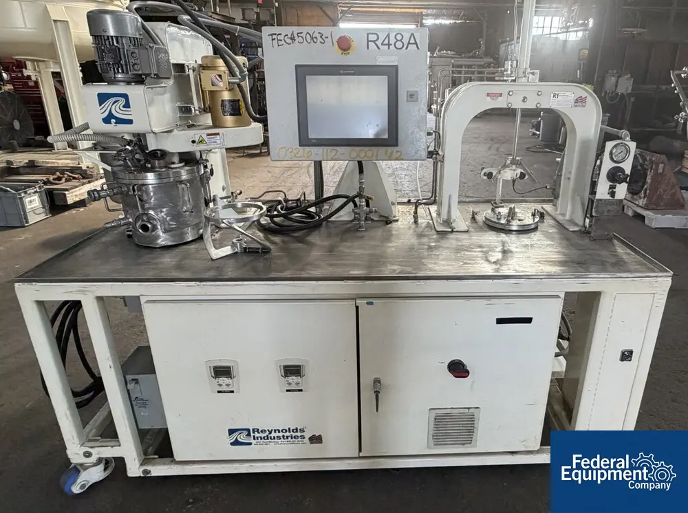 2 gallon Reynolds #2/1-HP-Lab-Elect-DSM, Dual Shaft Vacuum Mixer, Stainless Steel, 15 psi jacket, 2 HP & 1