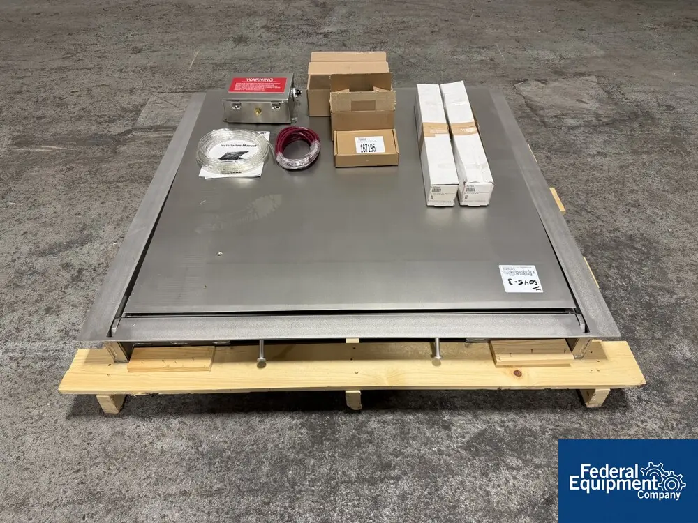 5,000 lb. Rice Lake #4X4-HPSSP-5K, Low Profile Floor Scale, 4' x 4' platform, Stainless Steel, Autolift, new