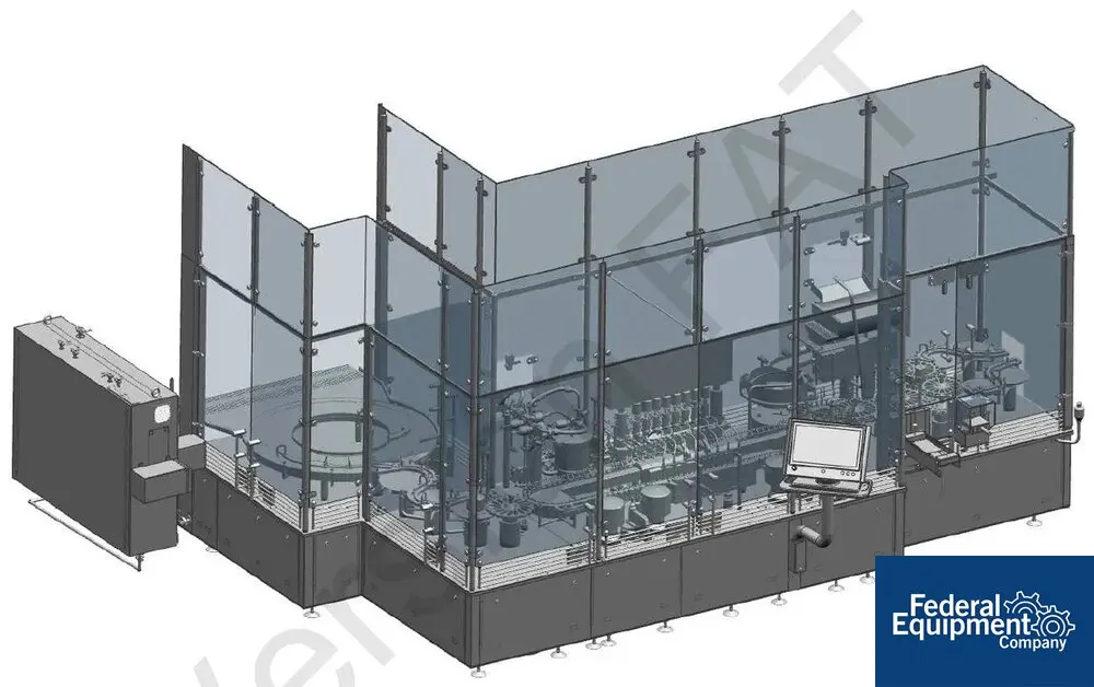 Image for Bausch & Stroebel #FFV8024, Aseptic Vial Filling & Closing Line, 8 position, w/ ME520 tray loader, 316L Stainless Steel, Siemens PLC, new, 2022