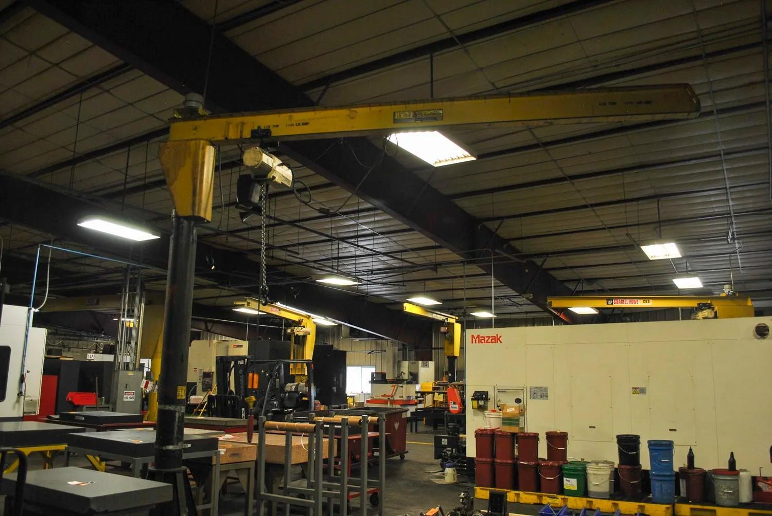 1/2 Ton, Load Lifter #MS7, jib crane, 14' boom, 12' column height, 12' hoist travel, 1/2 ton Coffing chain