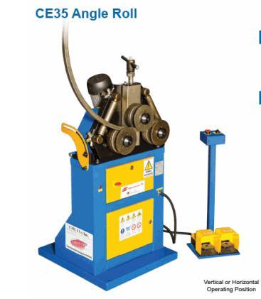1-1/2" x 1-1/2" x 1/4" Ercolina #CE35, angle roll, 1-1/2" Sch. 40 pipe, 40mm shaft diameter, 6-12 RPM, 220