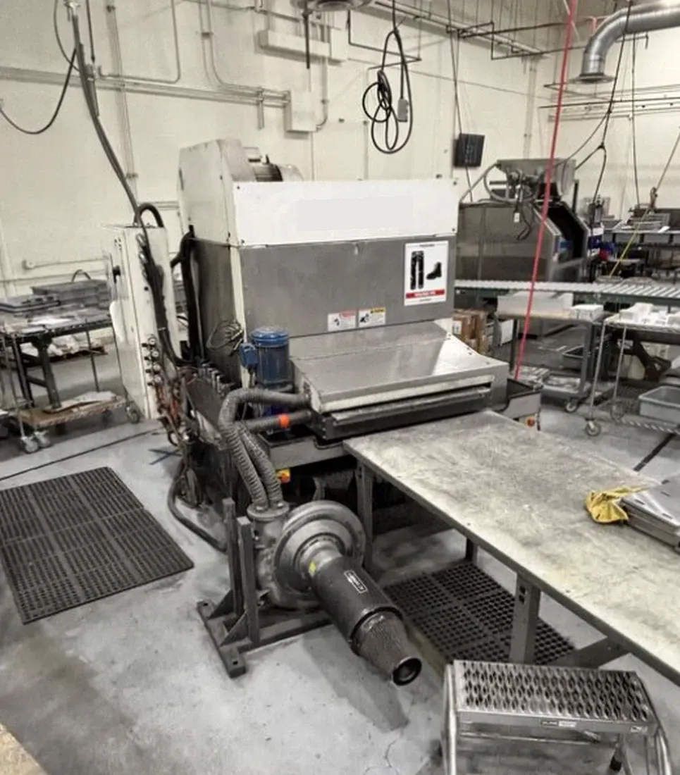 37" Timesavers #LYNX-37MWT-DD-60, Wet Belt Sander, 36" work width, 2 heads, 20/15 HP, 60" belts, 135 gallon