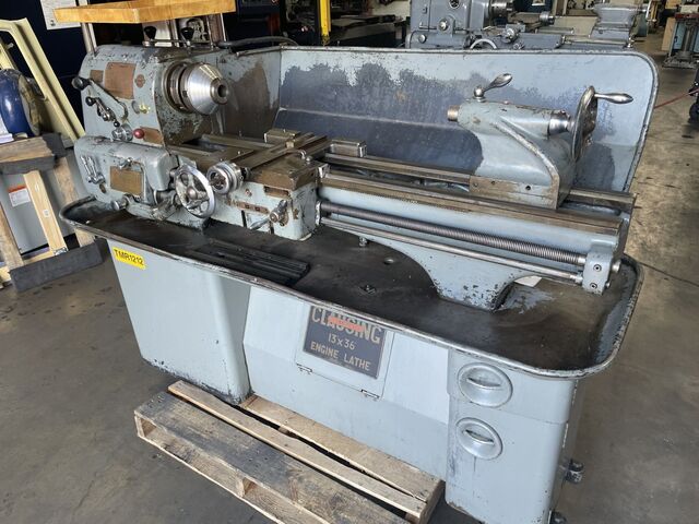 13" x 36" Clausing Colchester #C, Engine Lathe, 40-1800 RPM, L0 spindle mount, 220 V., 3 Ph.