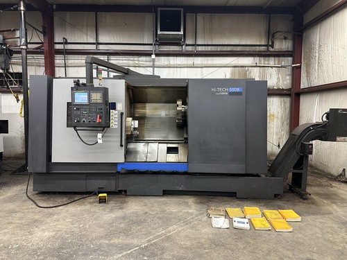 Hwacheon #Hi-Tech-550B, CNC lathe, 23.2" max. turn diameter, 43.3" max. turn length, 18" chuck, 4.6" bar, 40