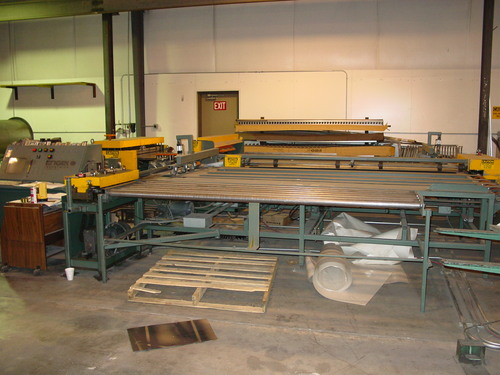 Engel #M-516UC-TI, compact coil line, 60" max. sheet width, 16-26 gauge, 4-station coil rack, beading
