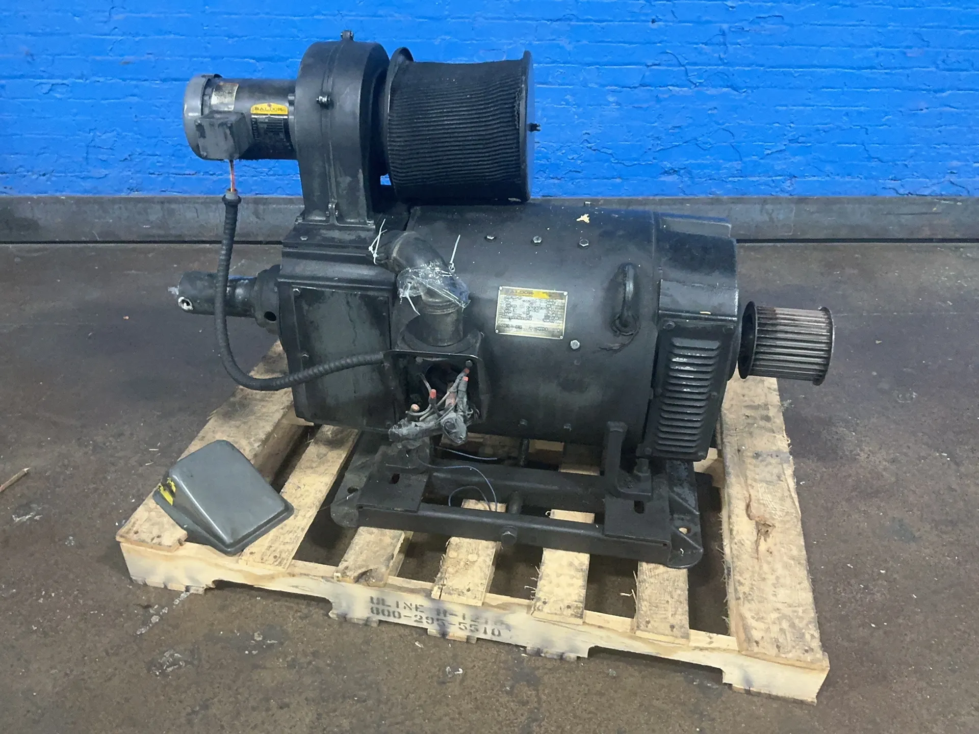 100 HP 1750/2000 RPM Baldor #D50100P-BV, DC Motor, Frame 368AT, 500 VDC