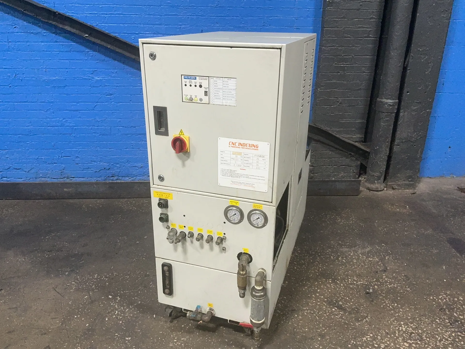 CNC Indexing, High Pressure Coolant Unit, 8.03 KW, 220/230 V., 3 Ph., 2017
