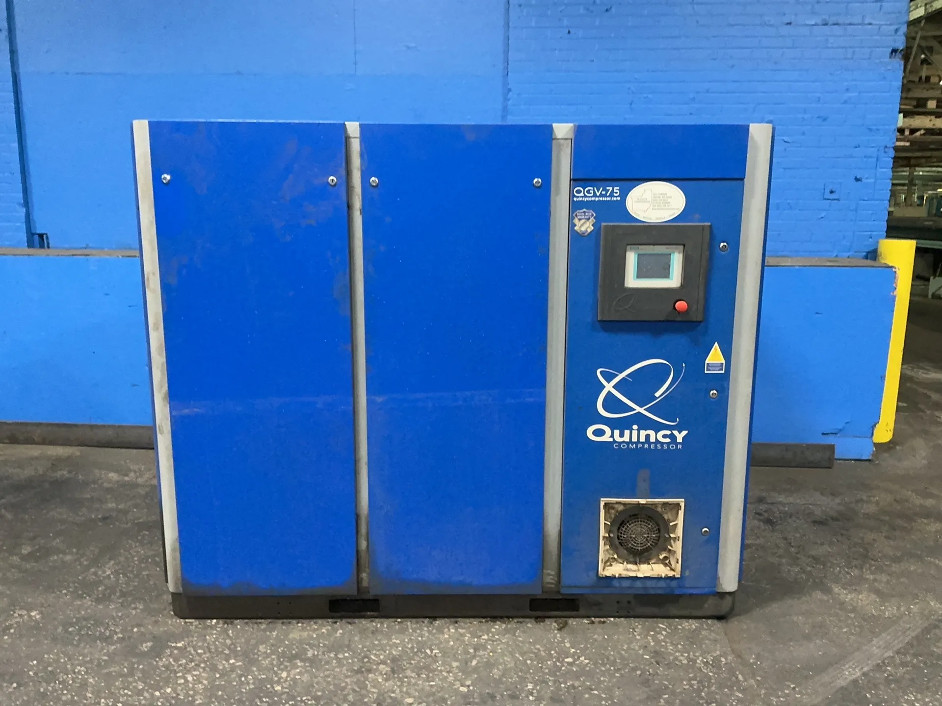 Quincy #QGV-75, Rotary Screw Air Compressor, 1790 RPM, 179/89.7 A, 75 HP, Siemens Simatic panel, 460 V., 3