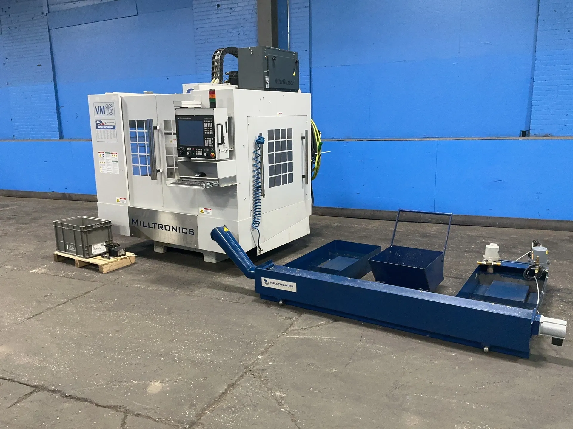 Milltronics #VM16, CNC Vertical Machining Center, 16" x 45.5", 9000 CNC controller, 16 position tool changer