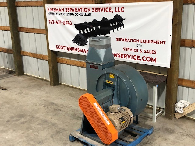 Forsberg #16HA, belt driven industrial fan, 16" inlet & outlet, 15 HP Baldor, 230/460 V., 3 PH