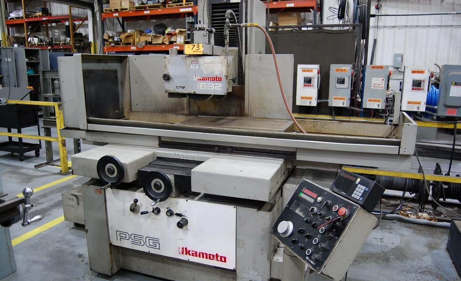 16" x 32" Okamoto #PSG-1632DX, fully automatic 3-Axis horizontal spindle surface grinder, electromagnetic