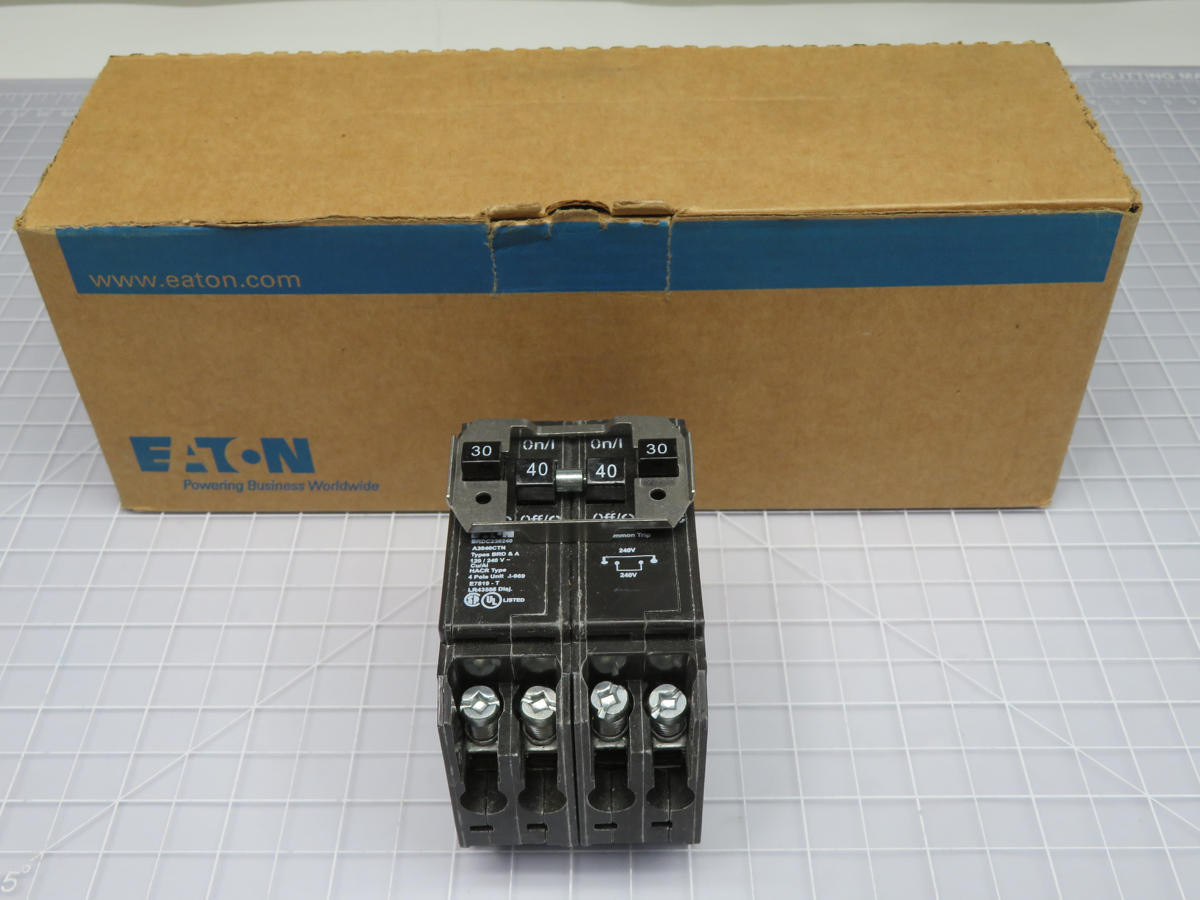 30 Amp, Eaton #BRDC230240, Quadplex Circuit Breaker 30A/2P 40A/2P 120/240V 4 Pole, LOT of 5