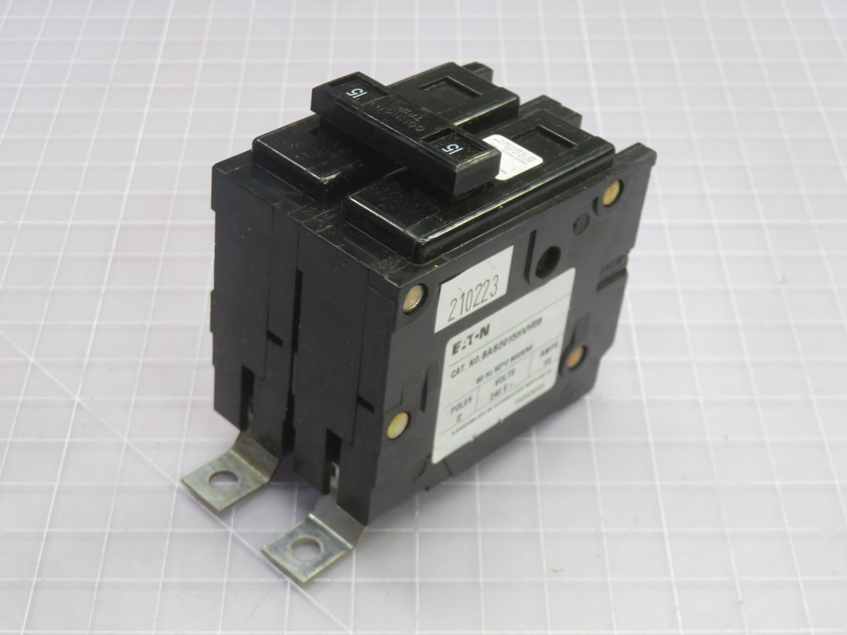 15 Amp, Eaton #BAB2015HVH08, Circuit Breaker, LOT of 5