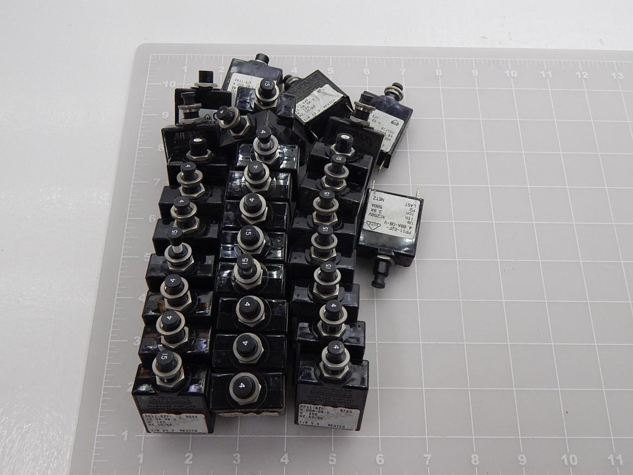 15 Amp, Airpax #PP11-62F-15.0A-0B-V, Amp Circuit Breaker, LOT of 31