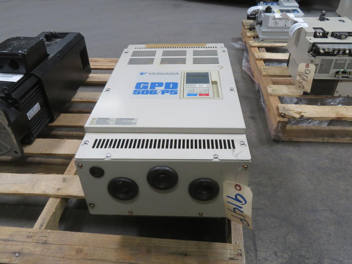 30 HP Yasakawa #CIMR-P5M4022, Yaskawa VFD, 480V 3PH Input, 22 KW Output, 32 A Output Current