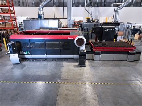 Amada #LC-3015F1NT, CNC CO2 laser, 4000 watt, 5' x 10' table, 120" X, 61" Y, 3.94" Z, linear drives, chiller