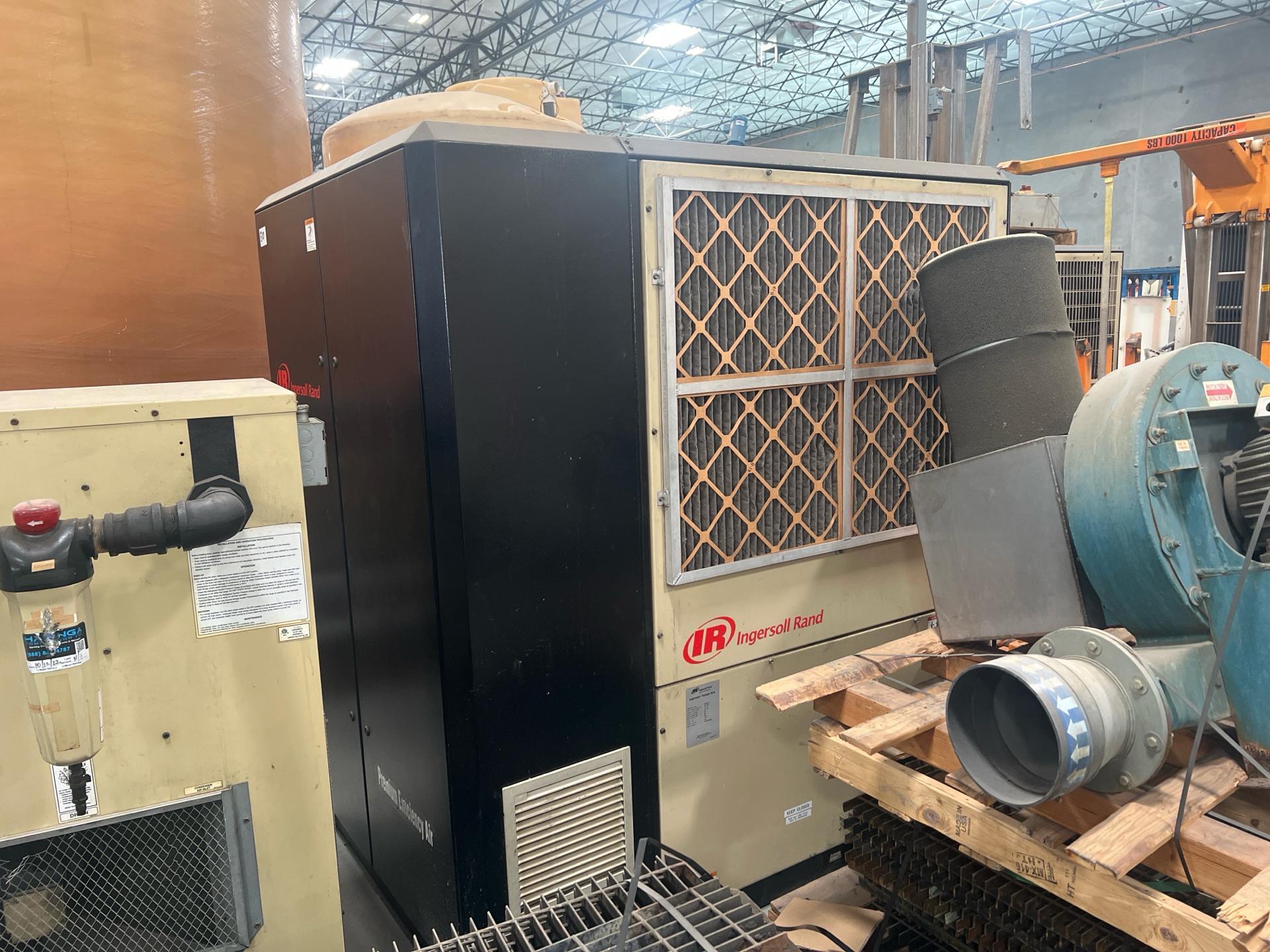 357 CFM, 145 PSIG, Ingersoll-Rand #IRN75H-CC, rotary screw air compressor, 75 HP, 460 V., 3 Ph., Intellisys