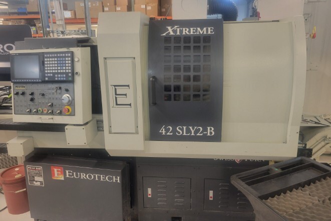 Eurotech #Xtreme-42-SLY2-B, Swiss turning center, 1-5/8" max diameter, 10.55" max length, 5,000 RPM, 10 HP