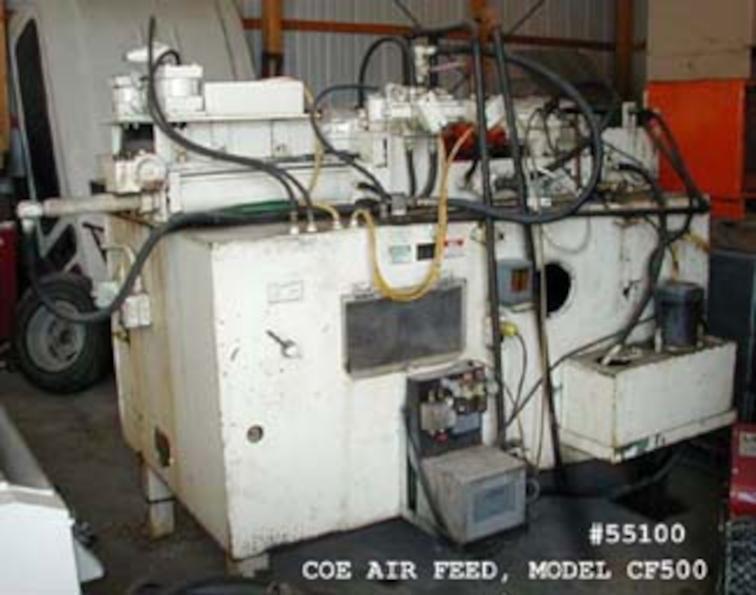 18" x .25" Coe Press Equipment #CF500, Air Feed, 7 roll pull through straightener, motorized pinch rolls, 18"