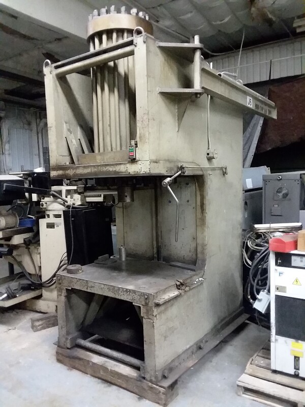 200 Ton, C-Frame Hydraulic Press, 29" stroke, 37" opening, 29-1/2" shut height, 48" x 36" bed, 480 V., (2)