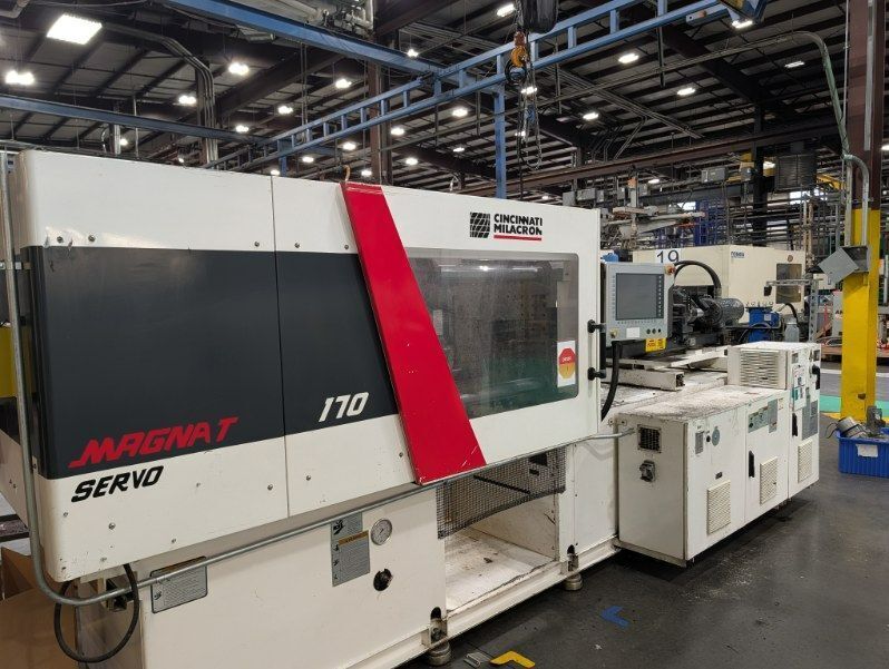 170 Ton, 15.8 oz., Cincinnati Milacron #Magna-T-Servo-170, injection molding, core pull, 2014