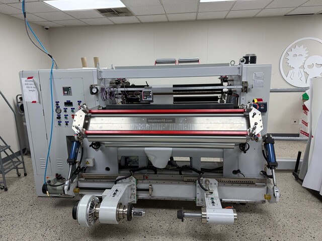 Sundstrand Centre USA #SLIT-HSC-1300, High Speed Slitting Machine, film/foil/web, multiple rewind spindles