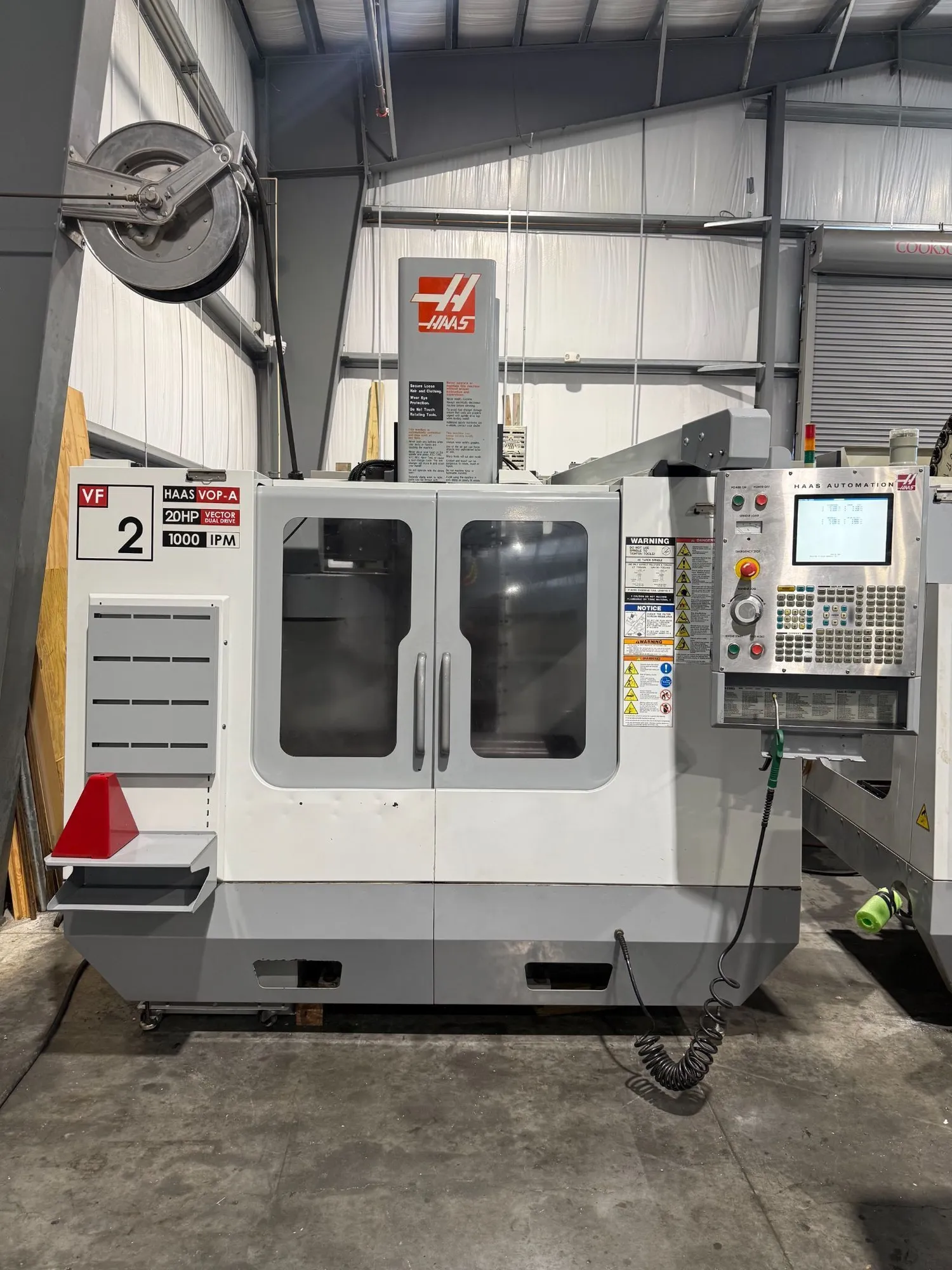 Haas #VF-2D, CNC vertical machining center, 20 automatic tool changer, 30" X16" Y, 20" Z, 7500 RPM, #40, 20