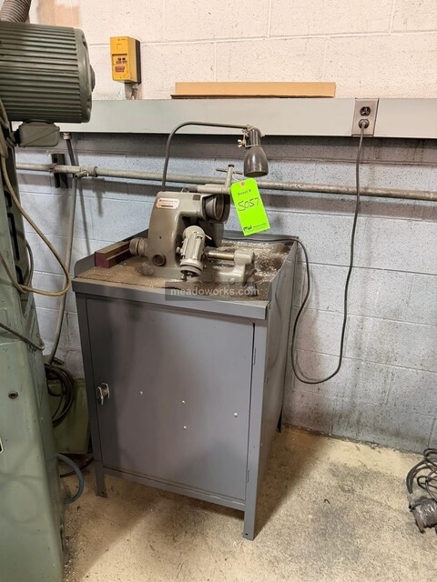 Deckel, Tool & Cutter Grinder, steel cabinet stand, collet rack, work lamp