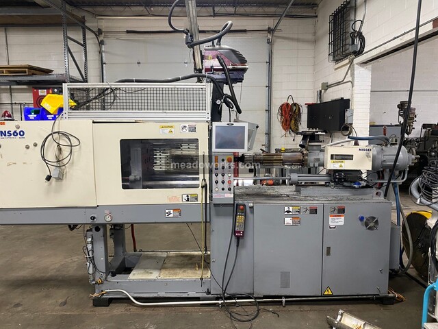 60 Ton, Nissei #NS60-9A, Hydraulic Injection Molding Machine, 13.58" x 13.58" tie bar spacing, 19.6" x 19.6"
