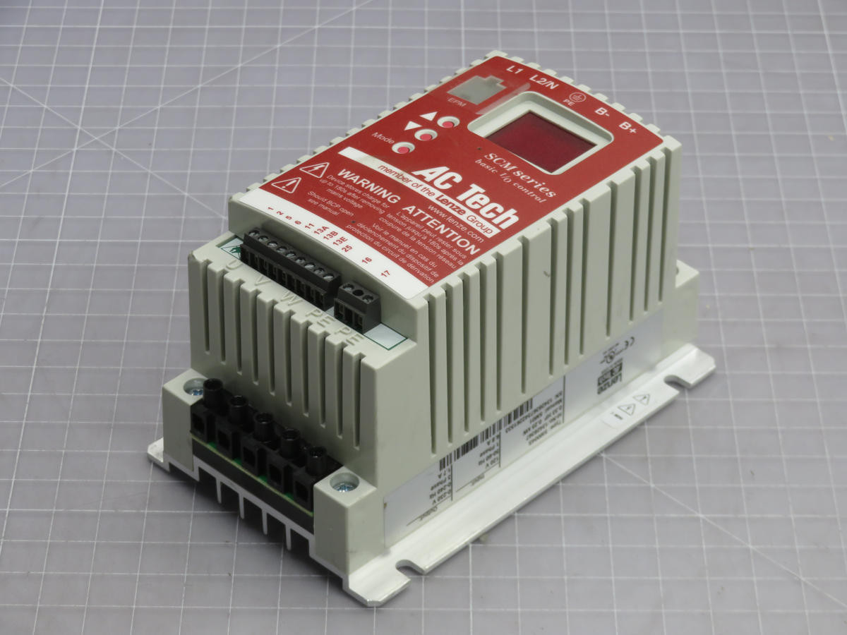 0.3 HP Lenze #SM004S, VFD, 100-120V AC Input, 0-230V AC Output, 0.25 KW, 1.4 A, IP20