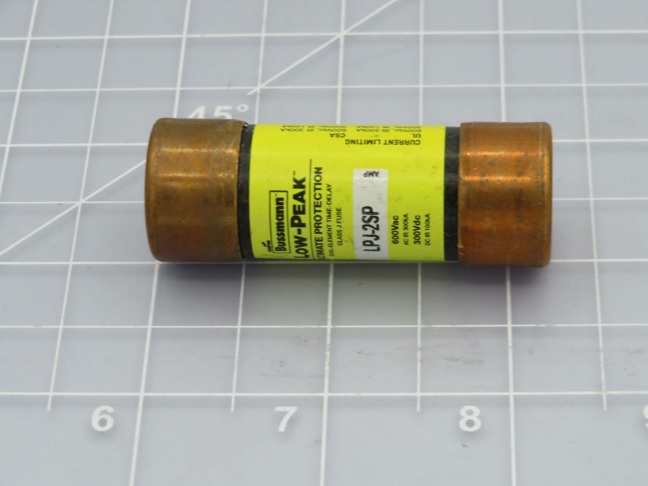 Bussmann #LPJ-2SP, Low-Peak Class J Fuse, 2 Amp, 600 VAC, 300 VDC, LOT of 21